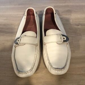 Leather Bally White Loafers Size 8